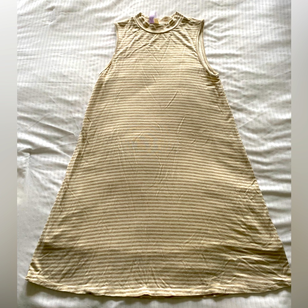 Basic white and light brown stripped dress.